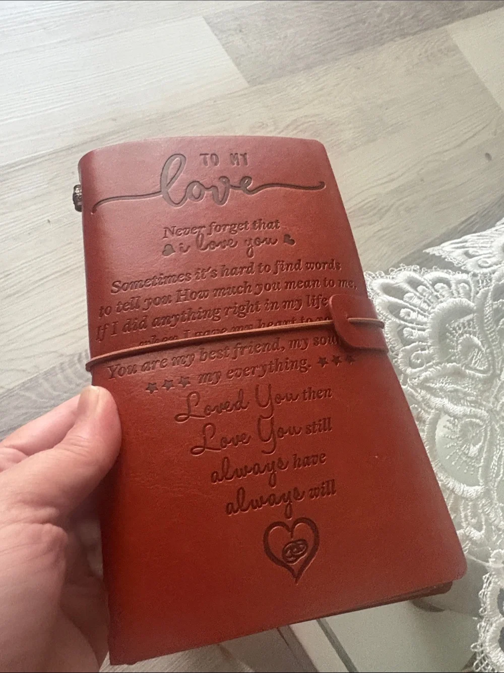 To My  Love You... .Engraved Leather Journal Notebook new